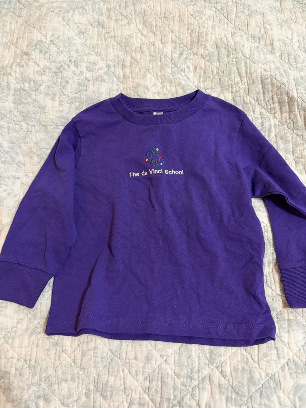 Rabbit Skins Purple Long-Sleeve Kids Tee with School Logo